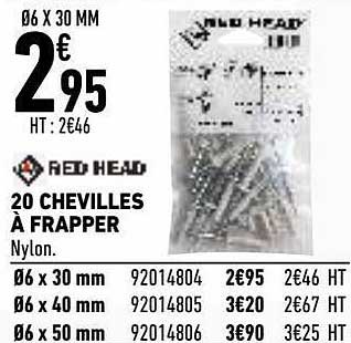 20 chevilles à frapper red head