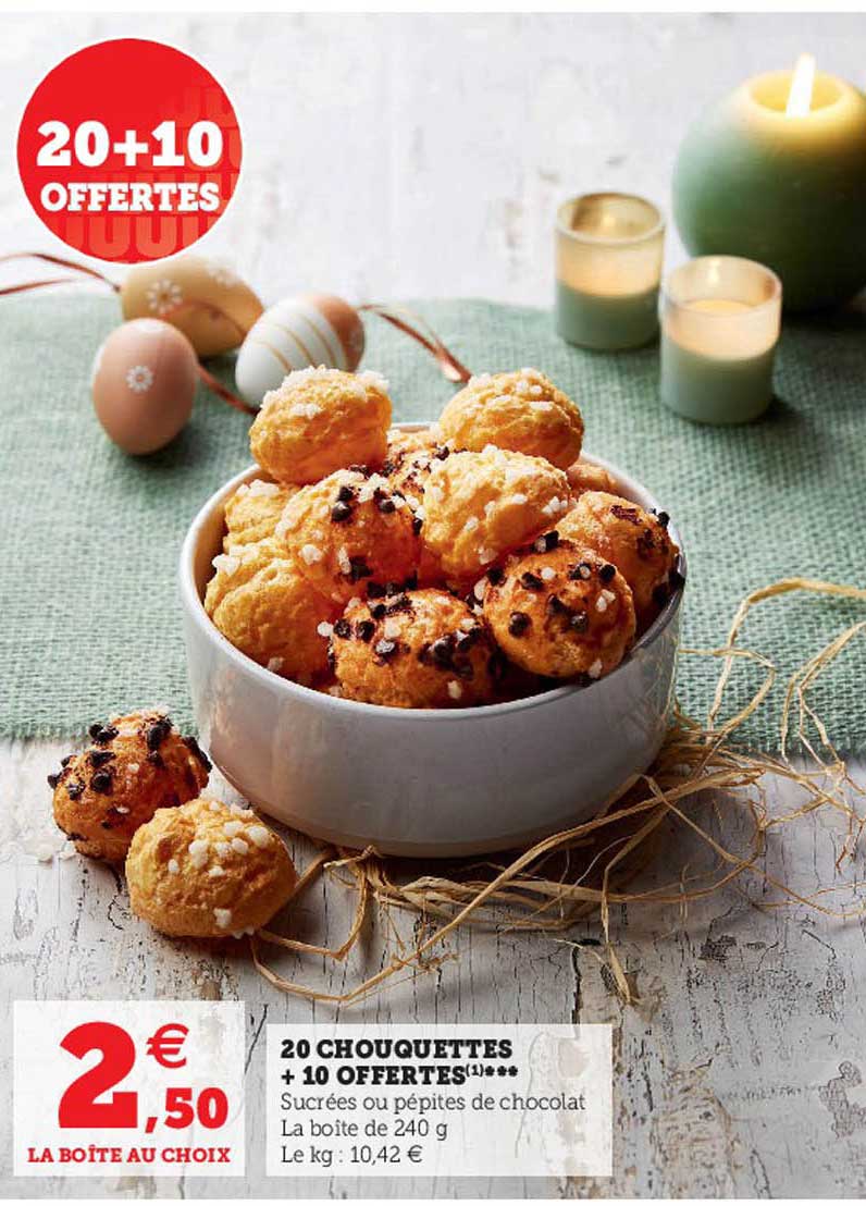 20 chouquettes + 10 offertes