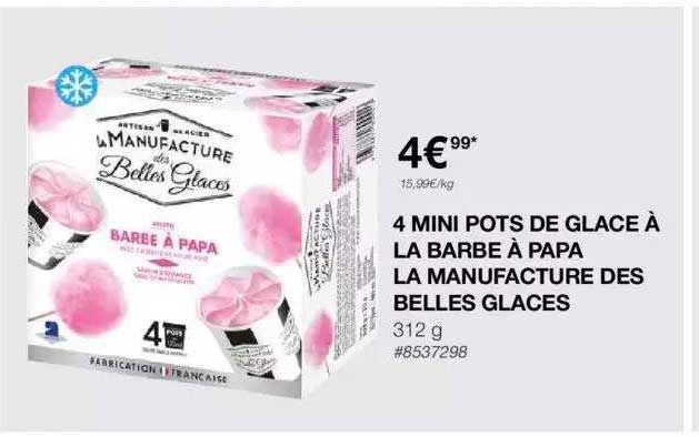 4 mini pots de glace à la barbe à papa la manufacture des belles glaces