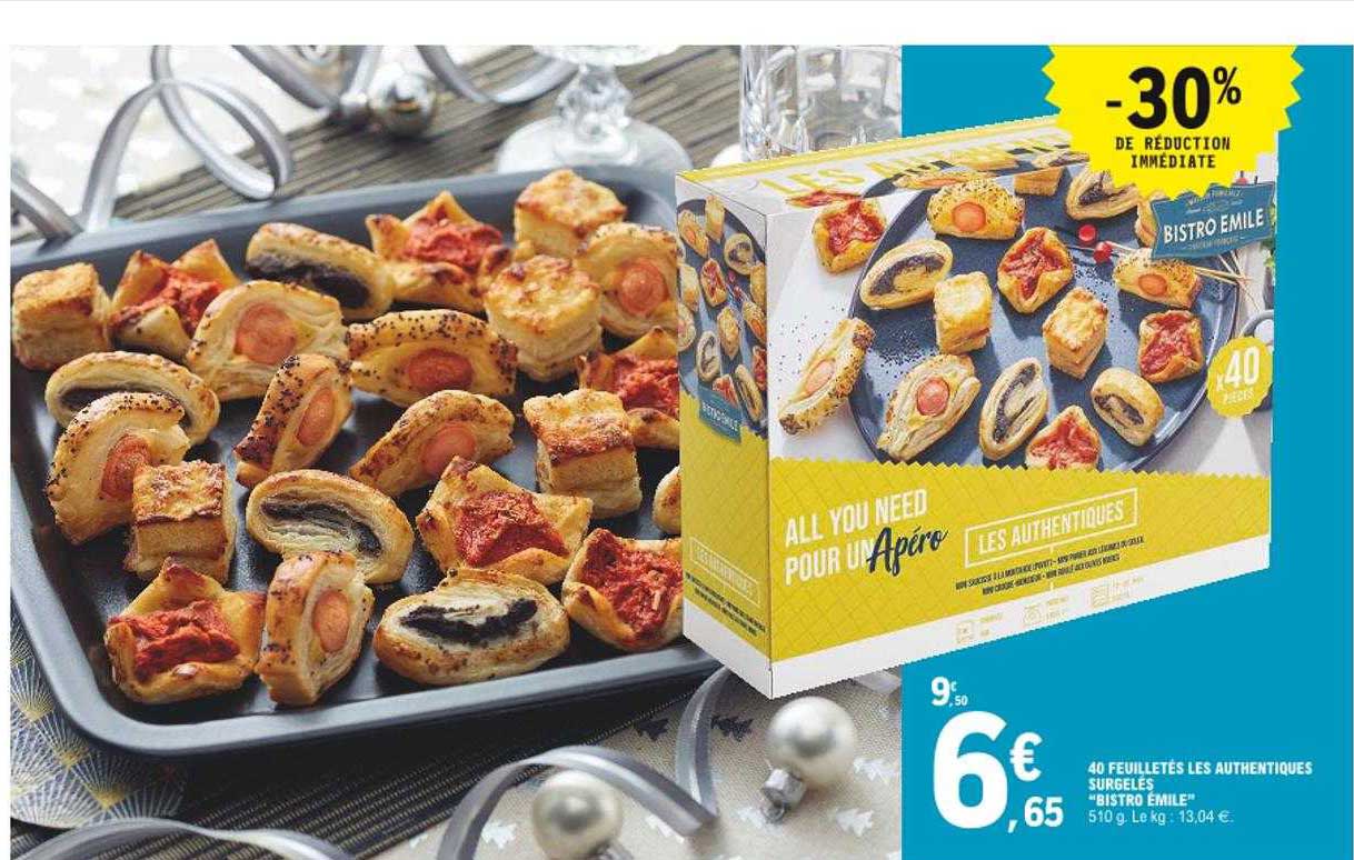 40 feuilletés les authentiques surgelés "bistro émile"