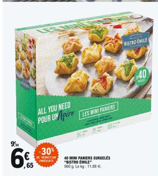 40 mini paniers surgelés "bistro émile"