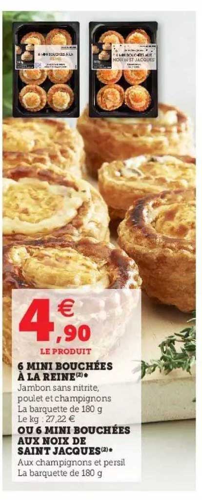 6 Mini Bouchées à La Reine Ou 6 Mini Bouchées Aux Noix De Saint Jacques