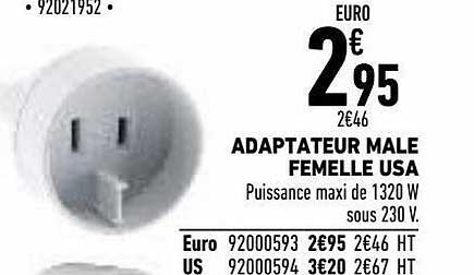 adaptateur male femelle usa
