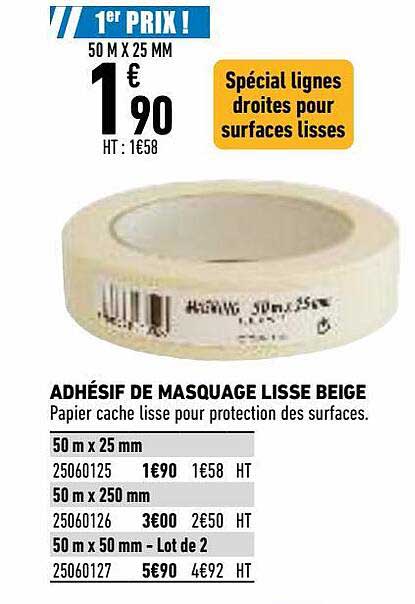 Adhésif De Masquage Lisse Beige