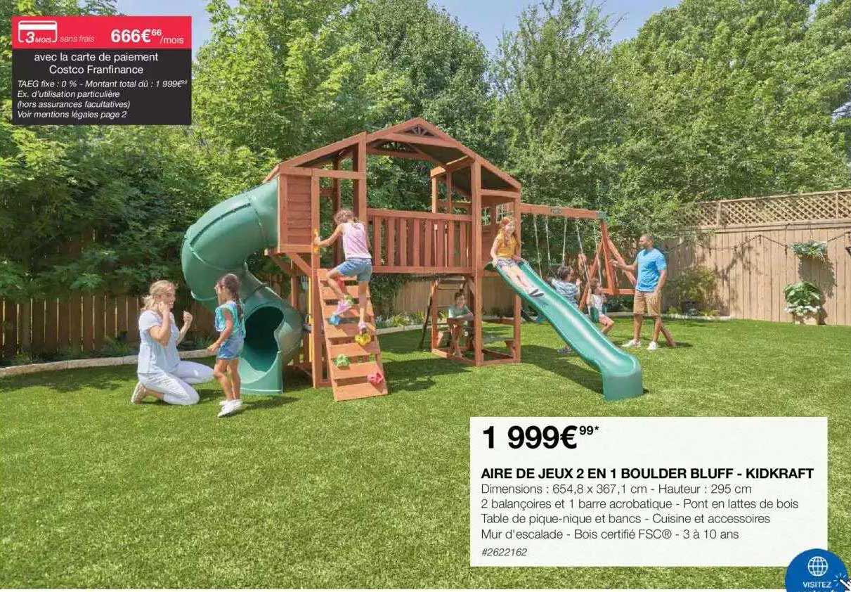 aire de jeux 2 en 1 boulder bluff - kidkraft