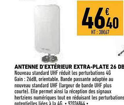 antenne d'extérieur extra-plate 26 db