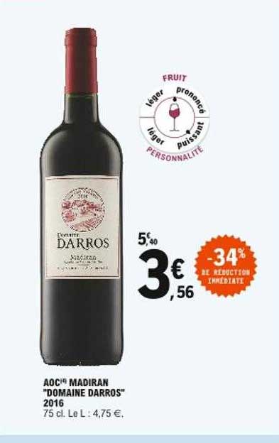 Aoc Madiran "domaine Darros" 2016