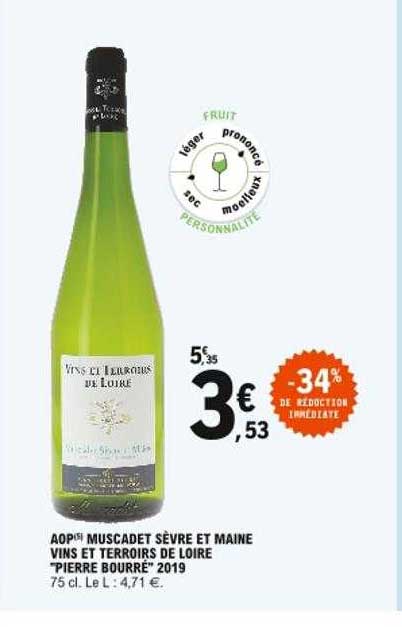 Aop Muscadet Sèvre Et Maine Vins Et Terroirs De Loire "pierre Bourré" 2019