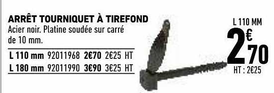 arrêt tourniquet à tirefond