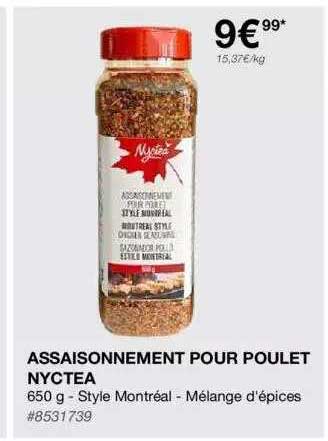 assaisonnement pour poulet nyctea