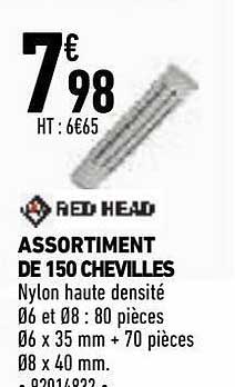 Assortiment De 150 Chevilles Red Head