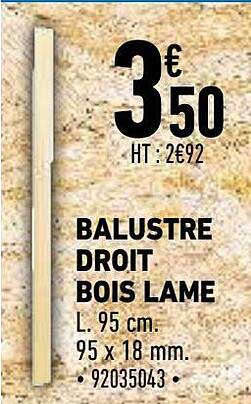 balustre droit bois lame