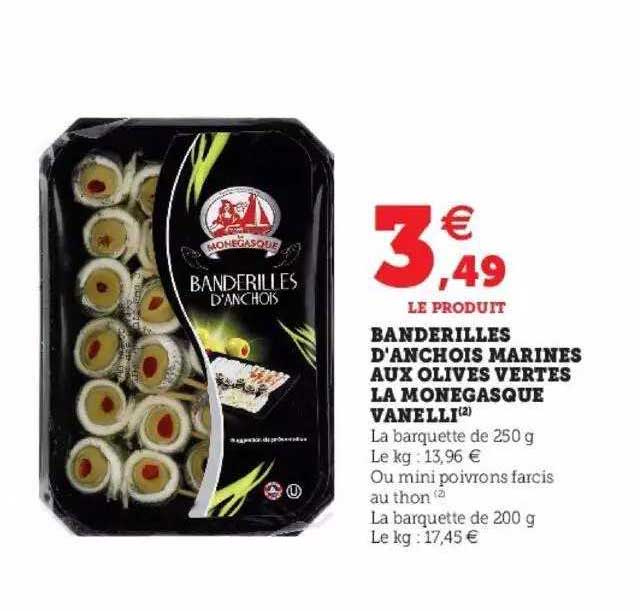 Banderilles D'ancois Marinés Aux Olives Vertes La Monegasque Vanelli