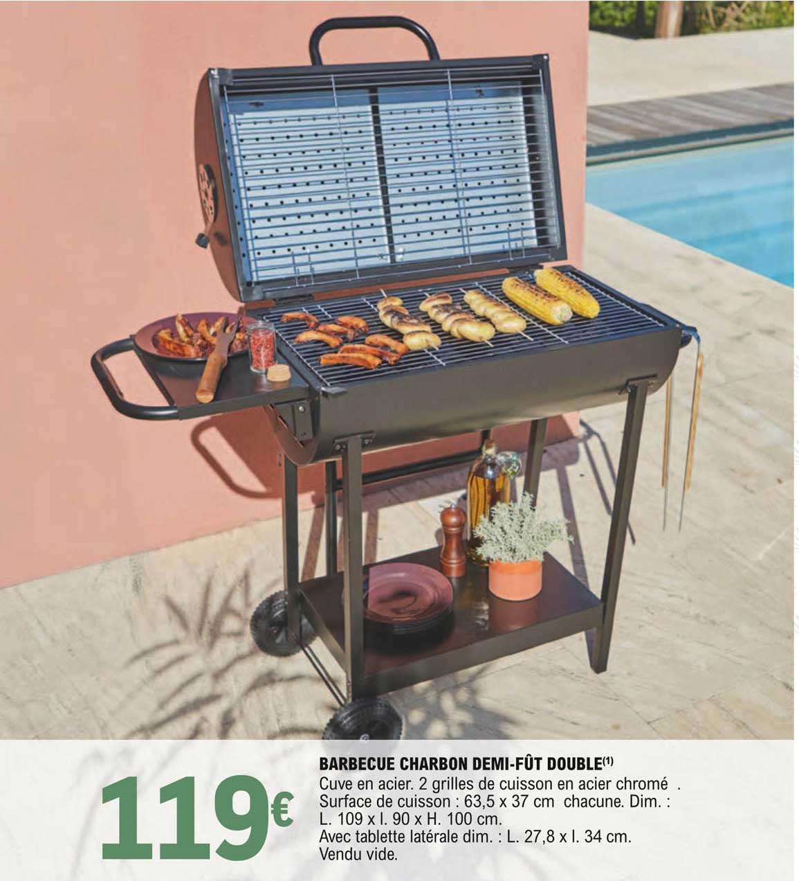 Barbecue Charbon Demi-fût Double