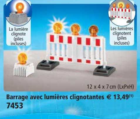 barrage avec lumières clignotantes