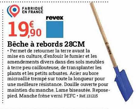 bêche à rebords 28cm revex
