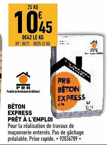 béton express prêt à l'emploi