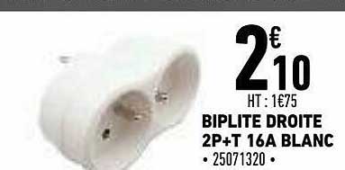 Biplite Droite 2p+t 16a Blanc