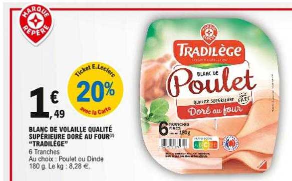 Blanche De Volaille Qualité Supérieure Doré Au Four "tradilège"