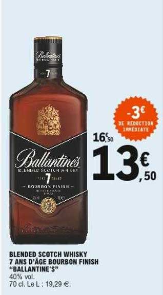 blended scotch whisky 7 ans d'âge bourbon finish "ballantine's"