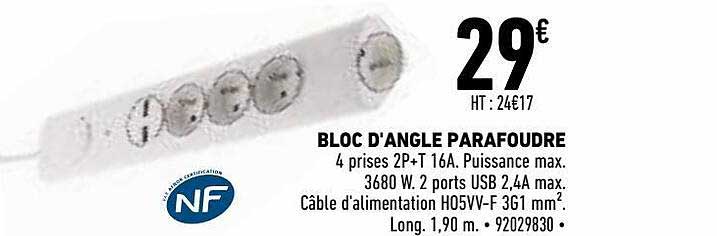 bloc d'angle parafoudre