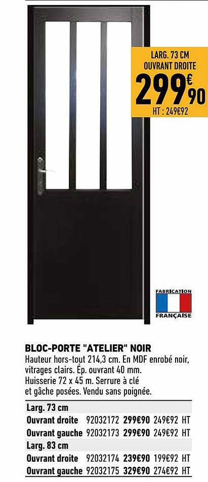 bloc-porte "atelier" noir