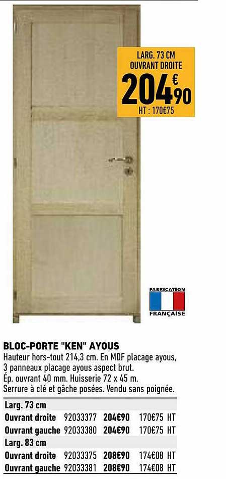 bloc-porte "ken" ayous