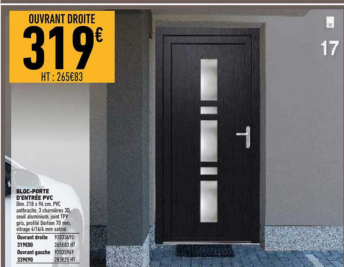 bloc-porte d'entrée pvc