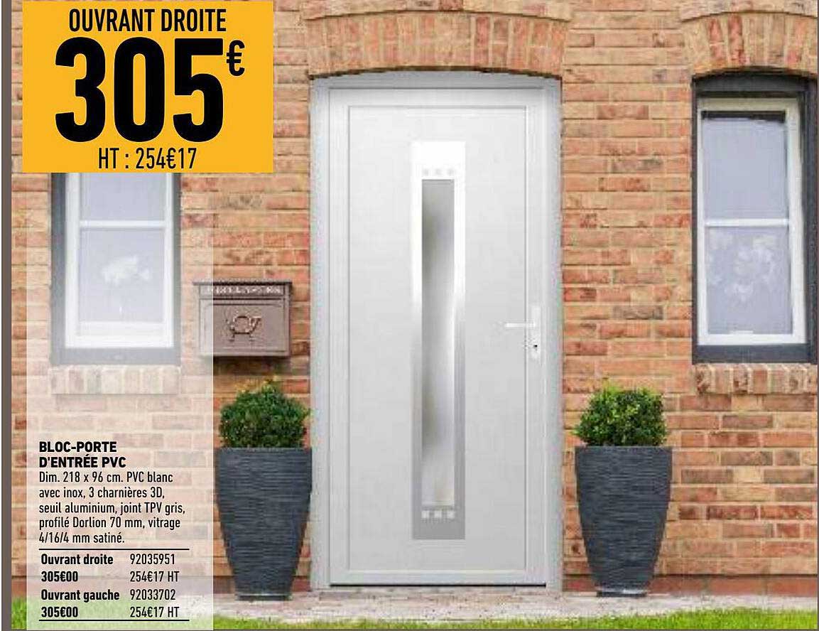 bloc-porte d'entrée pvc