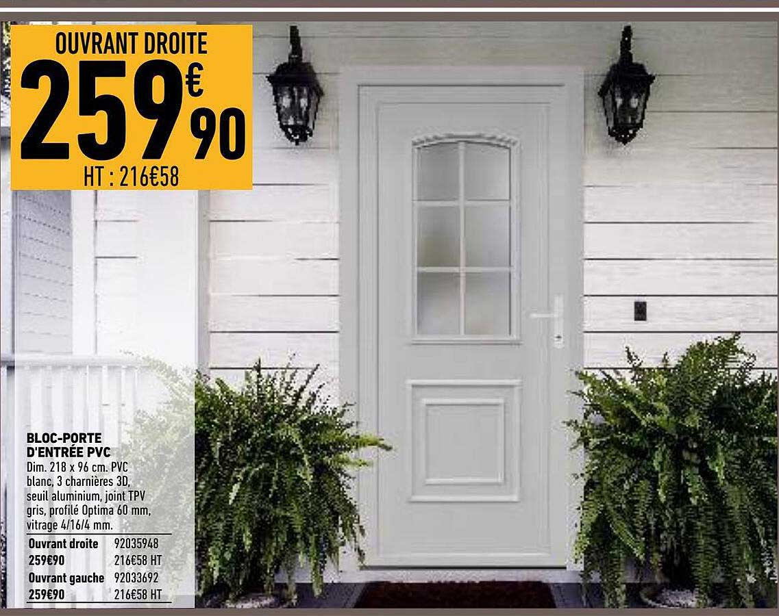 bloc-porte d'entrée pvc