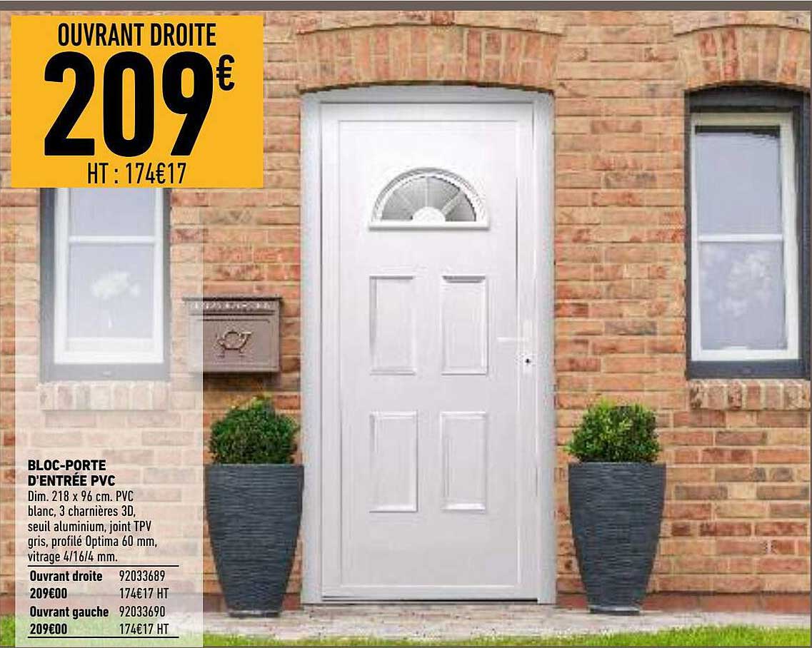 bloc-porte d'entrée pvc