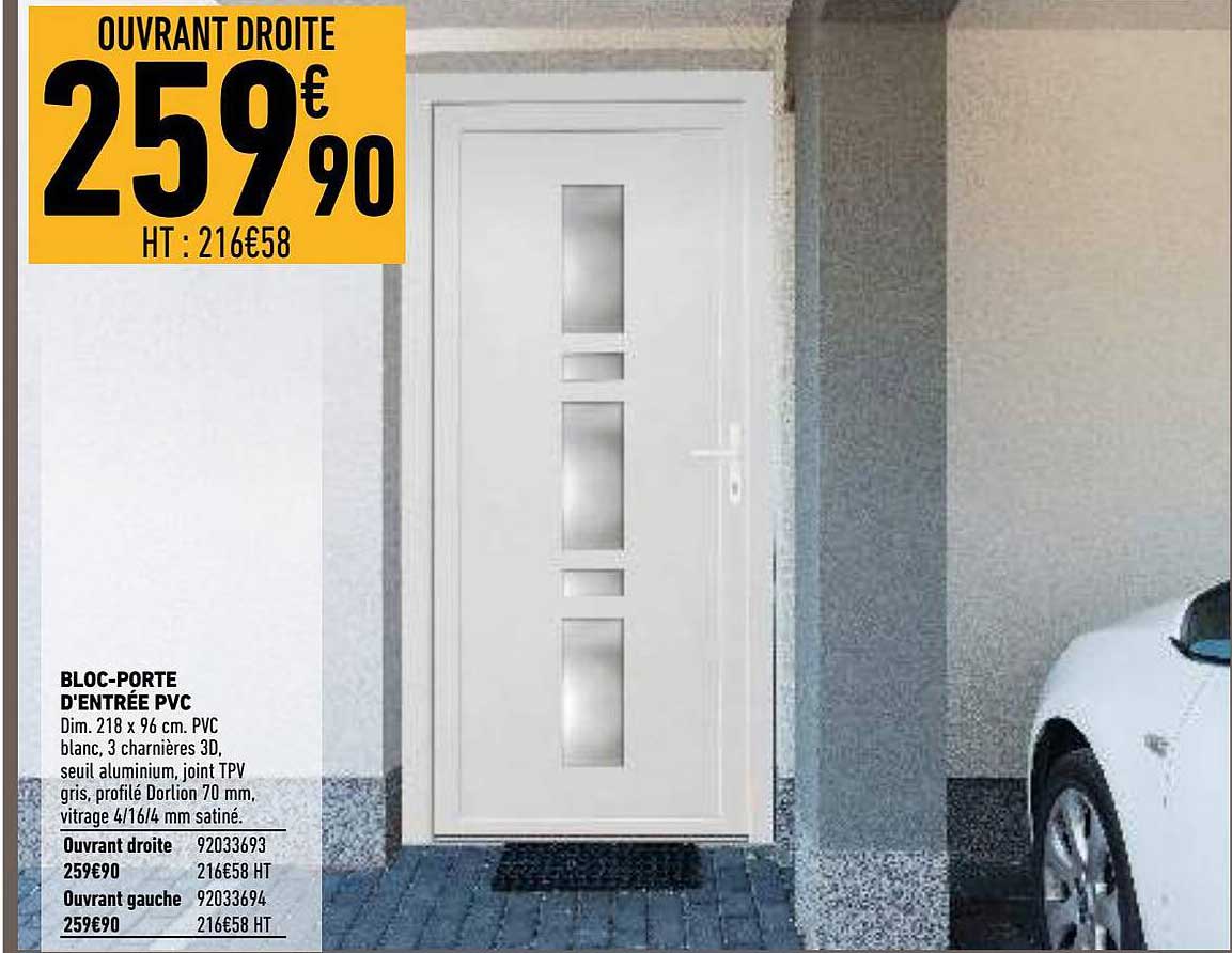 bloc-porte d'entrée pvc