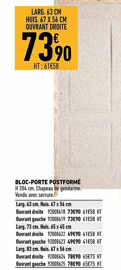 Bloc-porte Postformé