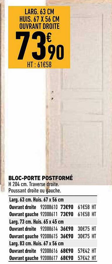 bloc-porte postformé