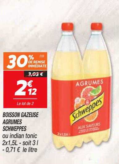 boisson gazeuse agrumes schweppes  ou indian tonic