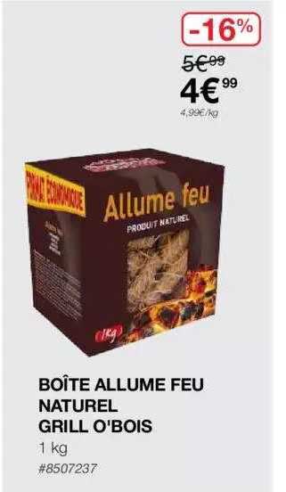 boîte allume feu naturel grill o'bois