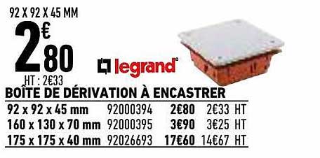 boîte de dérivation à encastrer legrand