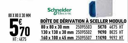 boîte de dérivation à sceller modulo schneider electric