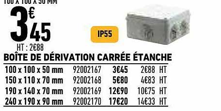 boîte de dérivation carrée étanche