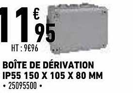 boîte de dérivation ip55 150 x 105 x 80 mm