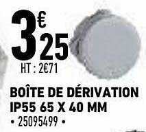 boîte de dérivation ip55 65 x 40 mm