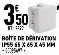 boîte de dérivation ip55 65 x 65 x 45 mm
