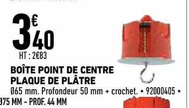 boîte point de centre plaque de plâtre