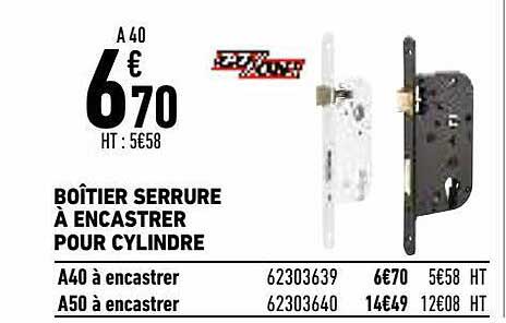 boîtier serrure à encastrer pour cylindre