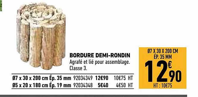 bordure demi-rondin
