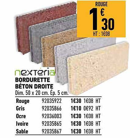 bordurette béton droite nextéria