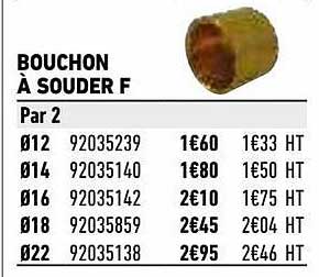 bouchon à souder f