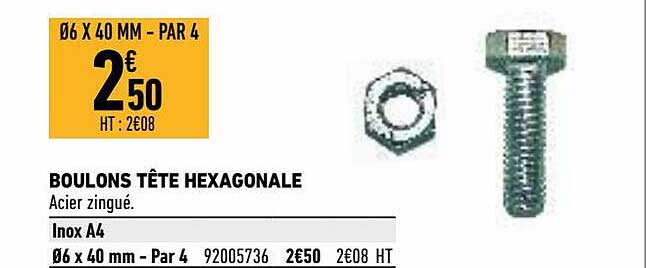 boulons tête hexagonale