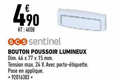 bouton poussoir lumineux scs sentinel