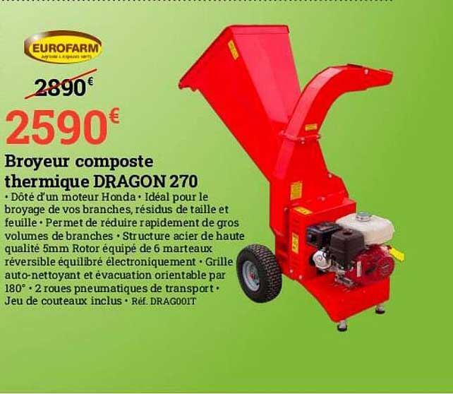 broyeur composte thermique dragon 270 eurofarm